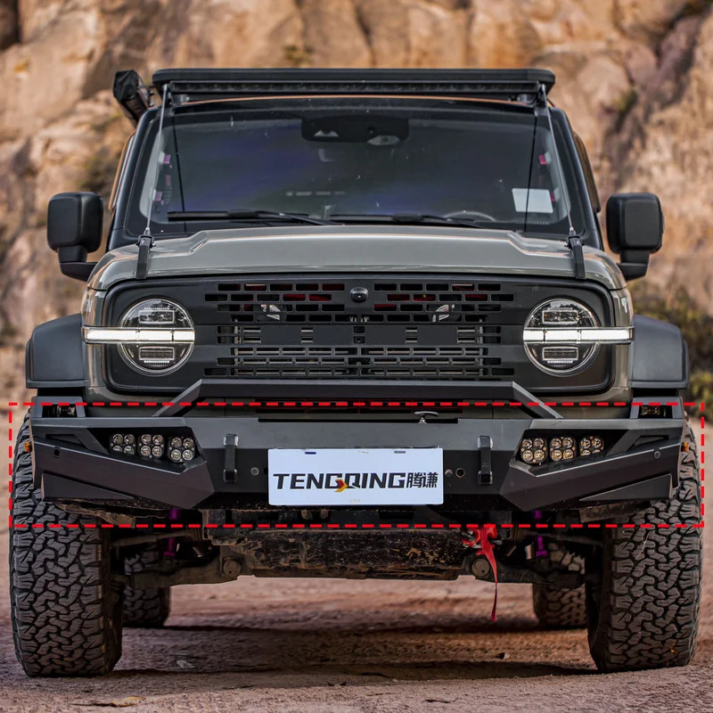 TANK 300 4x4อุปกรณ์เสริมกันชนหน้าเหล็กคาร์บอนพร้อมไฟตัดหมอก