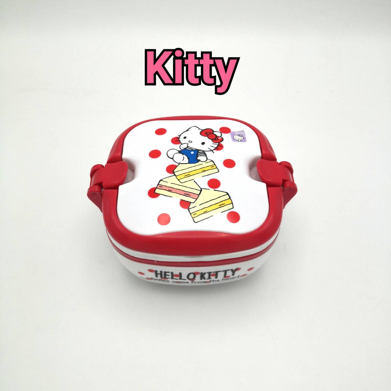 ปิ่นโตสี่เหลี่ยมมีหูล๊อค หิ้วได้ ลายตัวละคร Sanrio