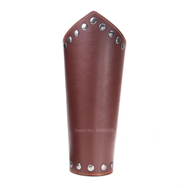 MILAKOO Unisex Leather Gauntlet for Men Women Wristband Wide Bracer Arm Armor Cuff 