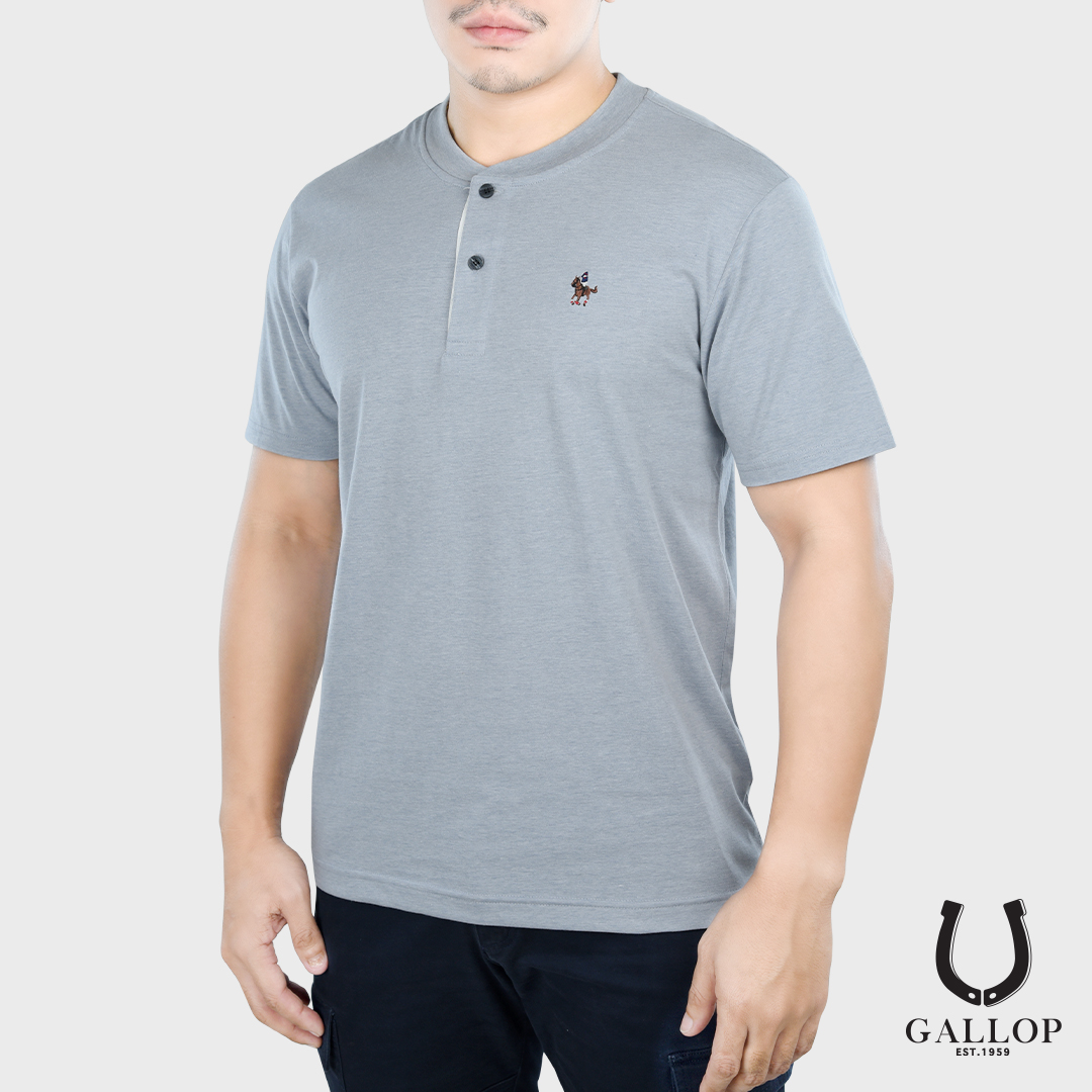 GALLOP : เสื้อยืดคอกระดุม T-SHIRT (Henley neck)  GT9043 ราคาปรกติ 790.-