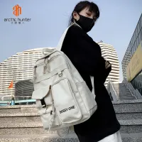 [ARCTIC HUNTER bag backpacks shoulder back men school bag male and female Hongkong style backpacks shoulder back fashion vertical Women