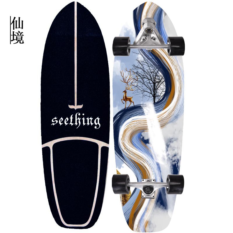 【จะได้รับสินค้าภายใน2-5วัน】surf skateของแท้ CX7 สเก็ตบอร์ด Skateboards ขนาด 72 * 23.5 * 12ซม ล้อ 6045 สีดำ (*พร้อมส่ง*)