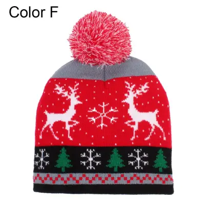 DOYOURS Xmas Knitted Caps Gift Boys and Girls Kids Knit Beanies Christmas Hat Children Warm Hat Winter Snow Hat (2)