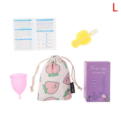 SHENG 1Set Soft Reusable Menstrual Discharge Silicone Menstrual Period Cup Valve Women (5)