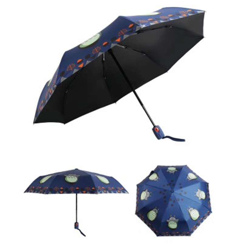 อัตโนมัติพับร่มหญิงเกาหลีขนาดเล็กสดชายและหญิงเด็กนักเรียนไวนิลดวงอาทิตย์ร่มฝนตกหรือส่องแสงแบบdual-ใช้ร่ม