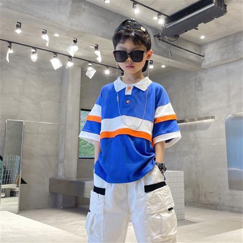 ของเด็กชายpoloเสื้อเชิ๊ต2021ใหม่ในช่วงฤดูร้อนเด็กเกาหลีเด็กแขนสั้นเด็กใหญ่Tเสื้อยืดปกฤดูร้อนt