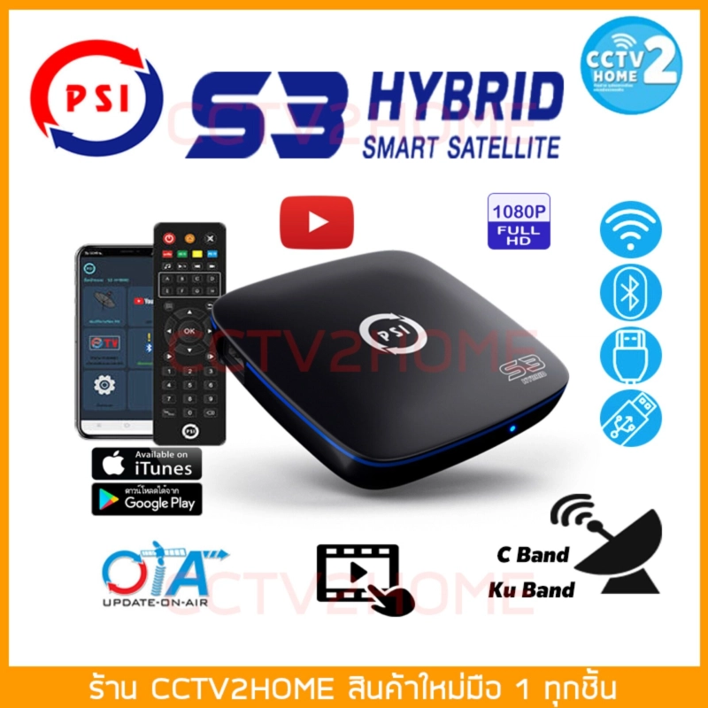 ภาพหน้าปกสินค้าPSI S3 Hybrid กล่องรับสัญญาณทีวีดาวเทียม ดูYouTubeได้ สั่งงานผ่านมือถือและรีโมท จากร้าน CCTV2HOME บน Lazada