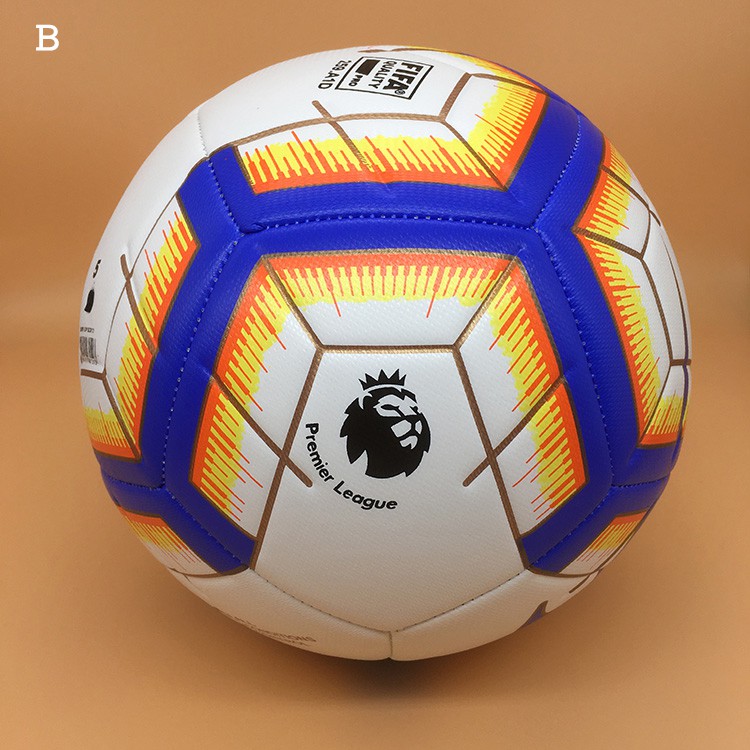 【พร้อมส่งในไทย】 การแข่งขันฟุตบอลพรีเมียร์ลีกฟุตบอลหนังแท้สวมใส่สบายเบอร์ 5 Ball