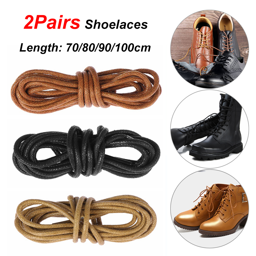 Kmnith 2 cặp phụ kiện giày dây giày giày thể thao màu giày dây giày bốt, dây buộc dây giày sáp tròn, da váy giày