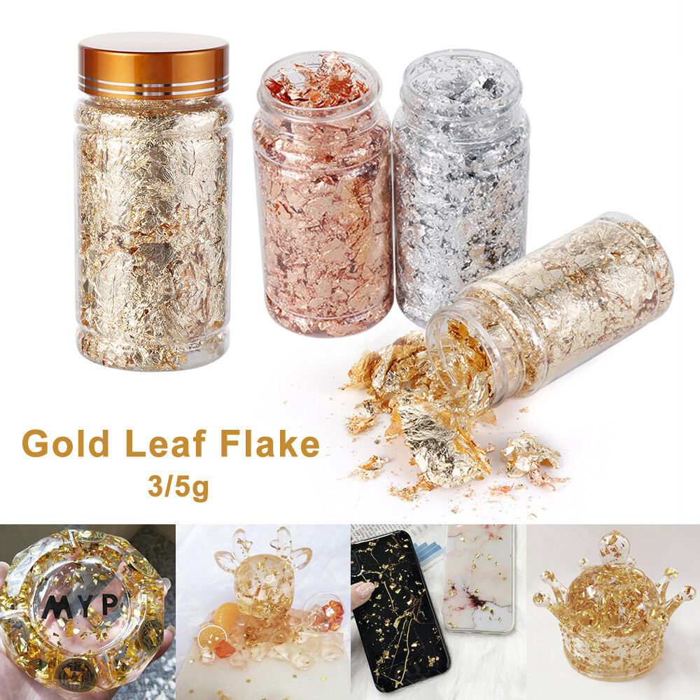 UC50A1ALX Shiny Gilding Decor Art Decoration Jewelry Making Tool Gold Foil Gold Leaf Flake Resin Mold Fillings Filling Materials
