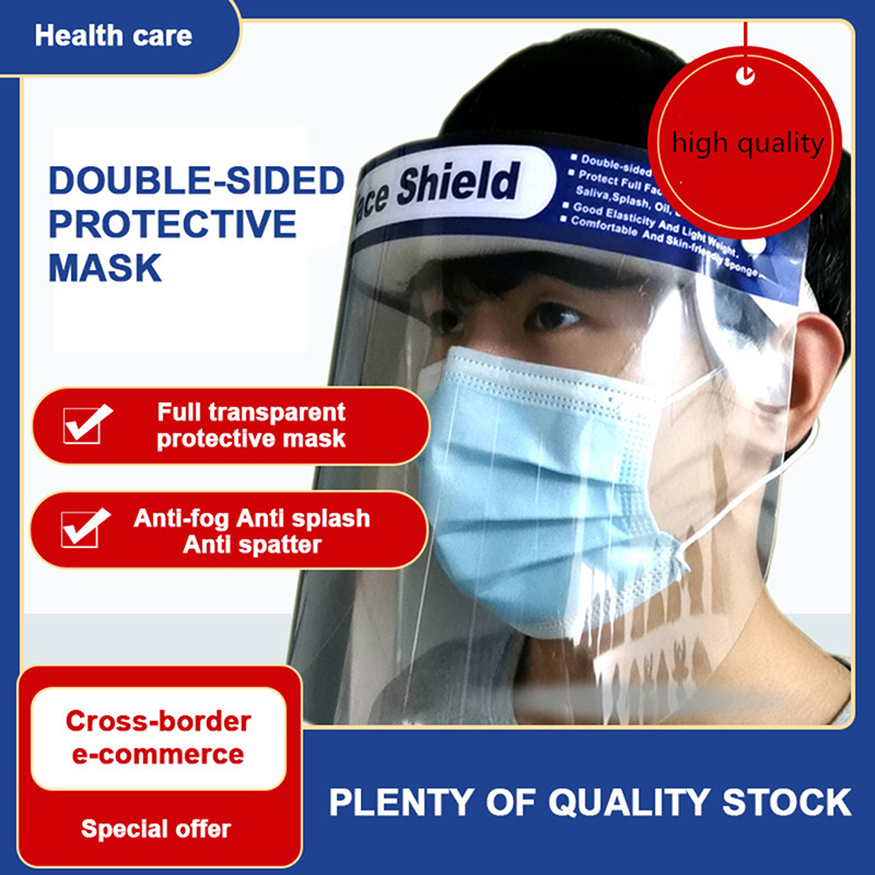 Double-sided Anti-fog Mask Face Shiled Transparent Protective face  cover