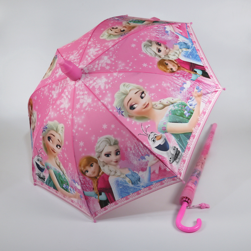 冰雪儿童雨伞女幼儿园小学生公主伞宝宝自动遮阳伞黑胶防晒晴雨伞