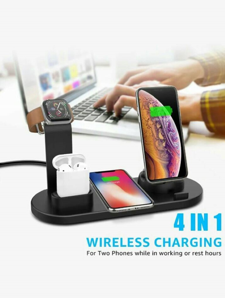 4-in-1 เครื่องชาร์จไร้สายแบบตั้งโต๊ะ-4-in-1 Wireless Charger Stand