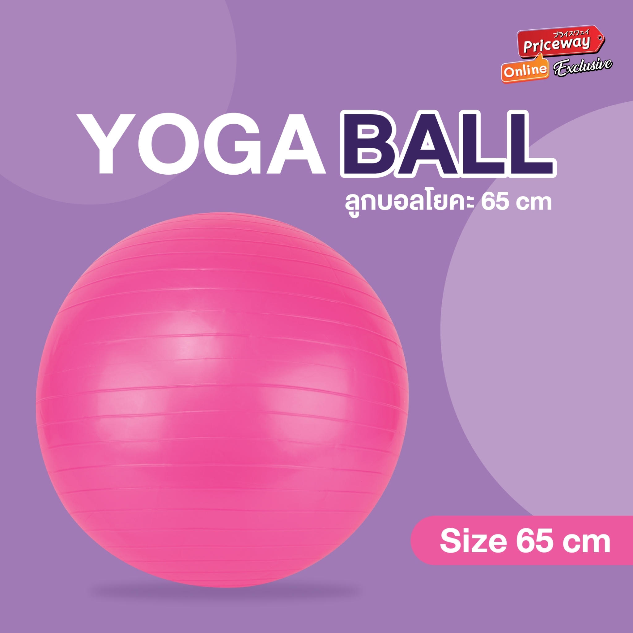 YOGA BALL บอลโยคะ ลูกบอลออกกำลังกาย 65 cm. พร้อมที่ปั๊มลม รุ่น YGB001