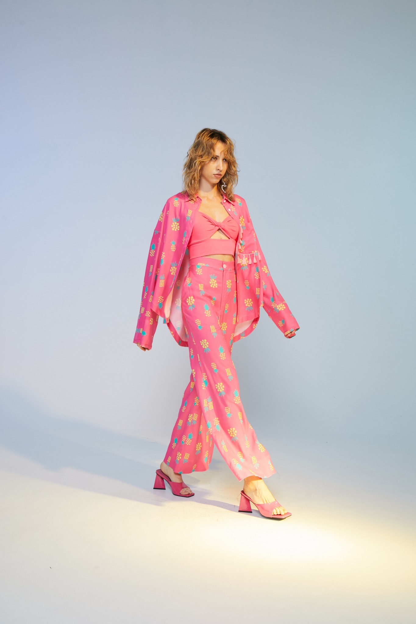The SRT X5 Pineapple Pants (TPN61) - Pink Neon, Green Neon - กางเกงขายาว ทรงบาน พิมพ์ลาย ราคา 1,519 บาท*ส่งฟรี