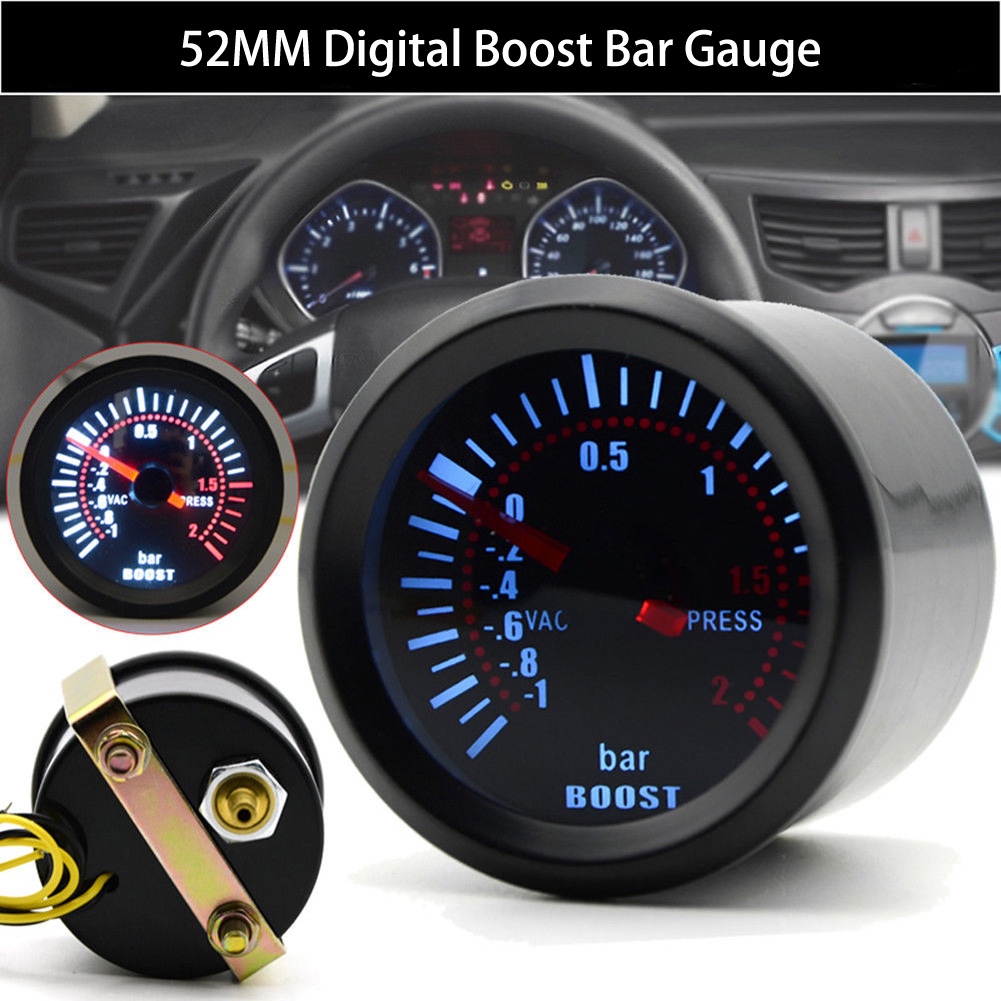 Emma 52mm 2 Smoked Bar Led Light Turbo Boost Car Auto Gauge Meter Dials 30 Psi Pob LED Kits 