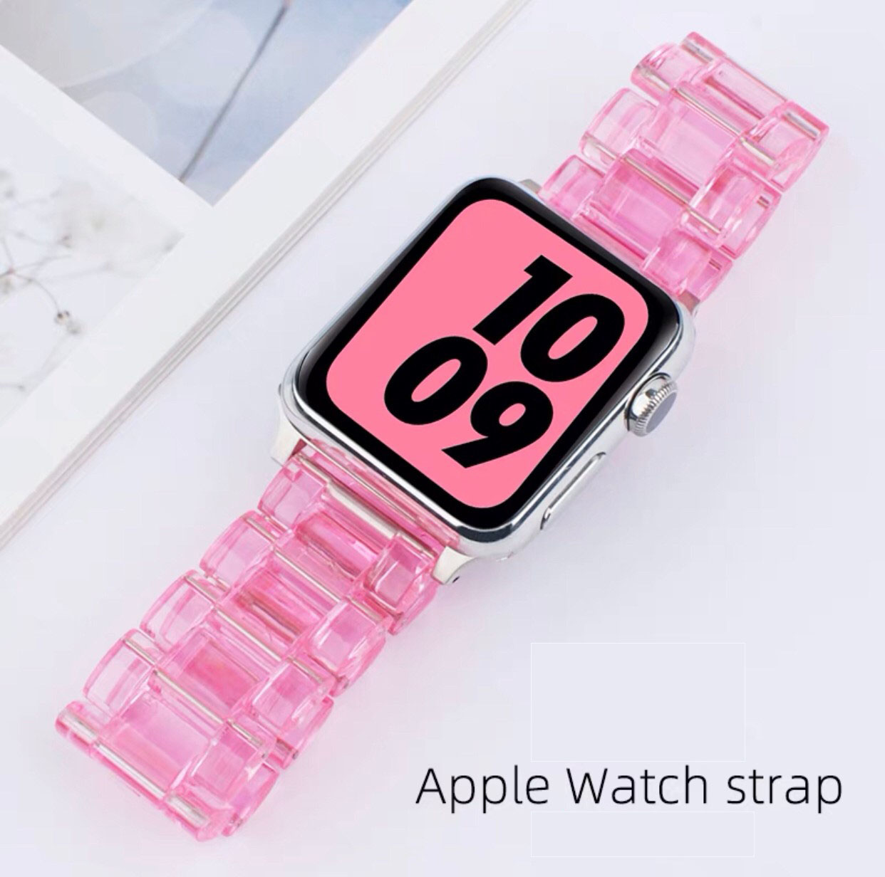 สายนาฬิกาApple Watch พลาสติกใส สายนาฬิกาข้อมือแบบใสสําหรับ Apple Watch Band Series 5 4 3 2 1 Iwatch Band ขนาด38/40  42/44