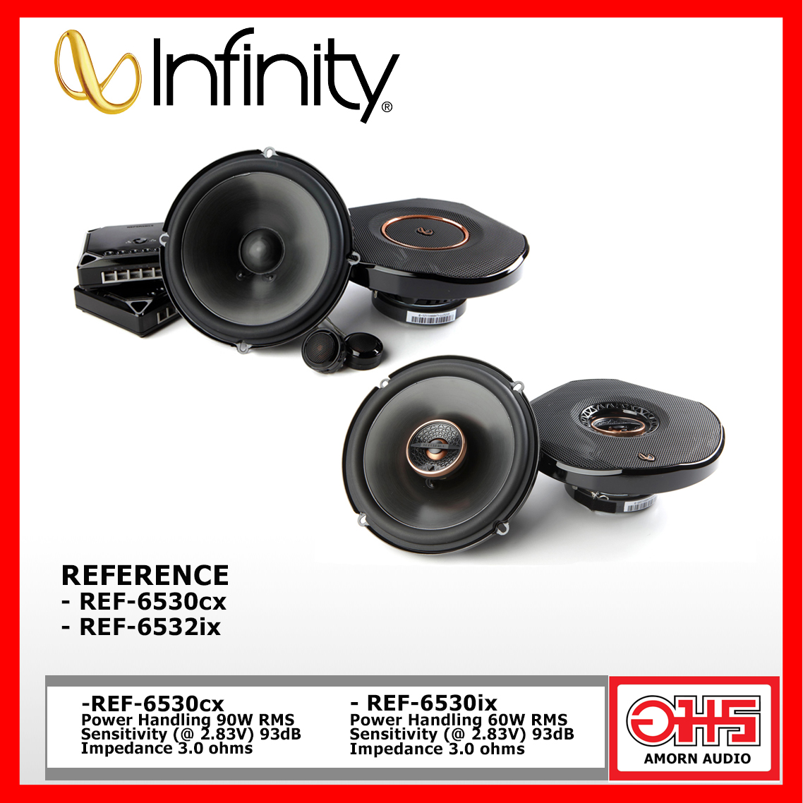 Infinity Reference Ref-6530Cx + Infinity Reference Ref-6532Ix Front Pair, Rear Pair, Car Speakers ราคา 13,999 บาท*ส่งฟรี