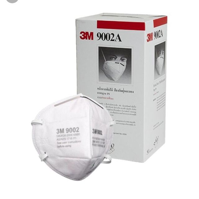 3M 9002A (P1) RESPIRATORY MASK 50 PCS in A BOX ราคา 1,290 บาท*ส่งฟรี