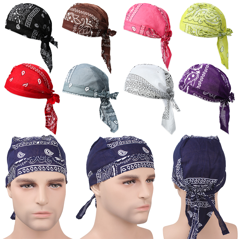 ZHUAFENGXI Men Women Quick Dry Elastic Cotton MuslimTurban Pirate Hat Hair Loss Cap Headscarf Bandana