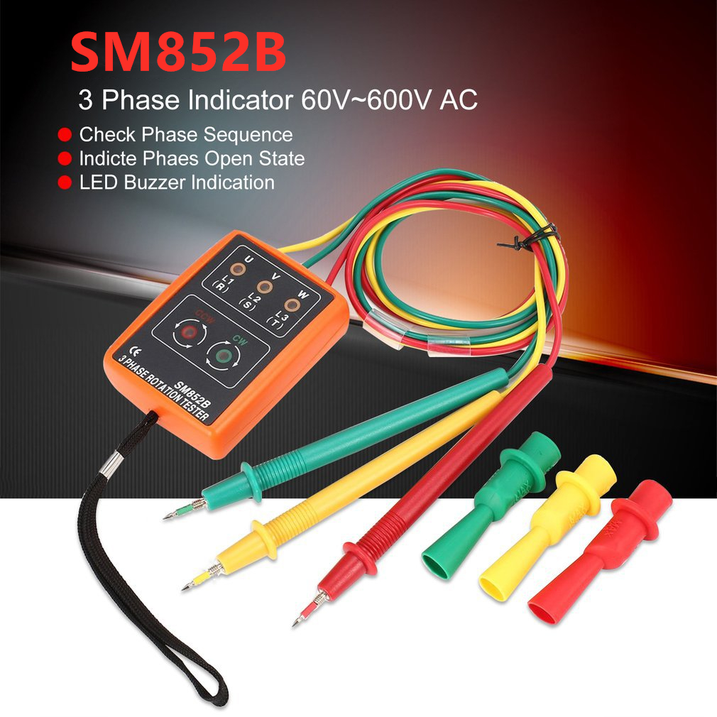 Giá tốt nhất máy đo chỉ báo trình tự xoay 3 pha sm852b 60v-600v