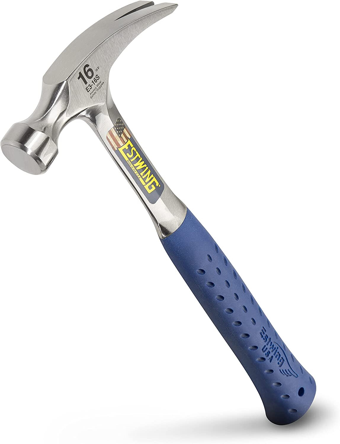 Estwing Hammertooth Hammer - 22 oz Straight Rip Claw with Smooth Face &  Shock Reduction Grip - E6-22T, Blue