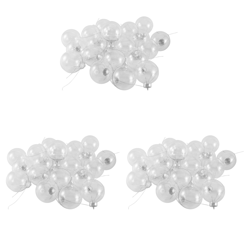 60Pcs 8cm Transparent Christmas Balls Plastic Clear DIY Hanging Ball Bauble Ornaments Decorations for Home Xmas Tree