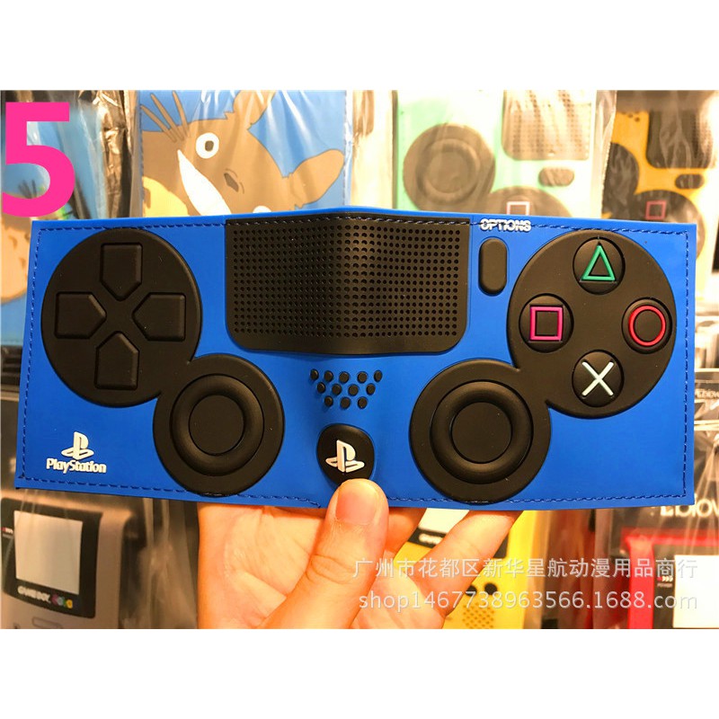 YICO PlayStation 4 Gamepad Control Button กระเป๋าสตางค์หนัง PU ลายการ์ตูน