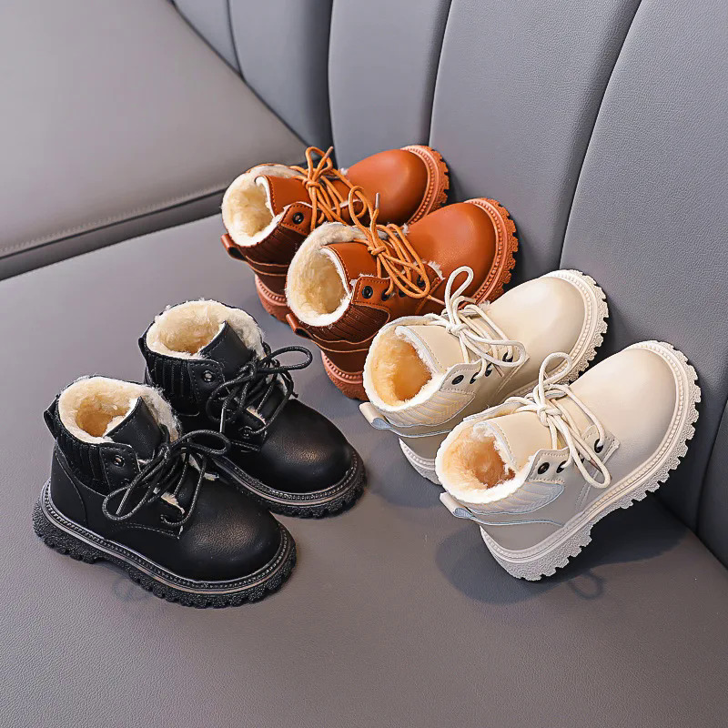 Cozy Plush ซับเด็ก Snow Boots Anti-Skid ด้านล่างนุ่ม Grippy วัสดุเด็กทารกเด็กวัยหัดเดินชายหญิงฤดูหนาวรองเท้า E08061 ราคา  531 บาท*ส่งฟรี