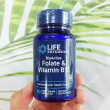 ภาพขนาดย่อของภาพหน้าปกสินค้าโฟเลท วิตามินบี 12 BioActive Folate & Vitamin B12, 90 Vegetarian Capsules (Life Extension) Folic โฟเลต โฟลิค B-12 จากร้าน iBody Thailand บน Lazada