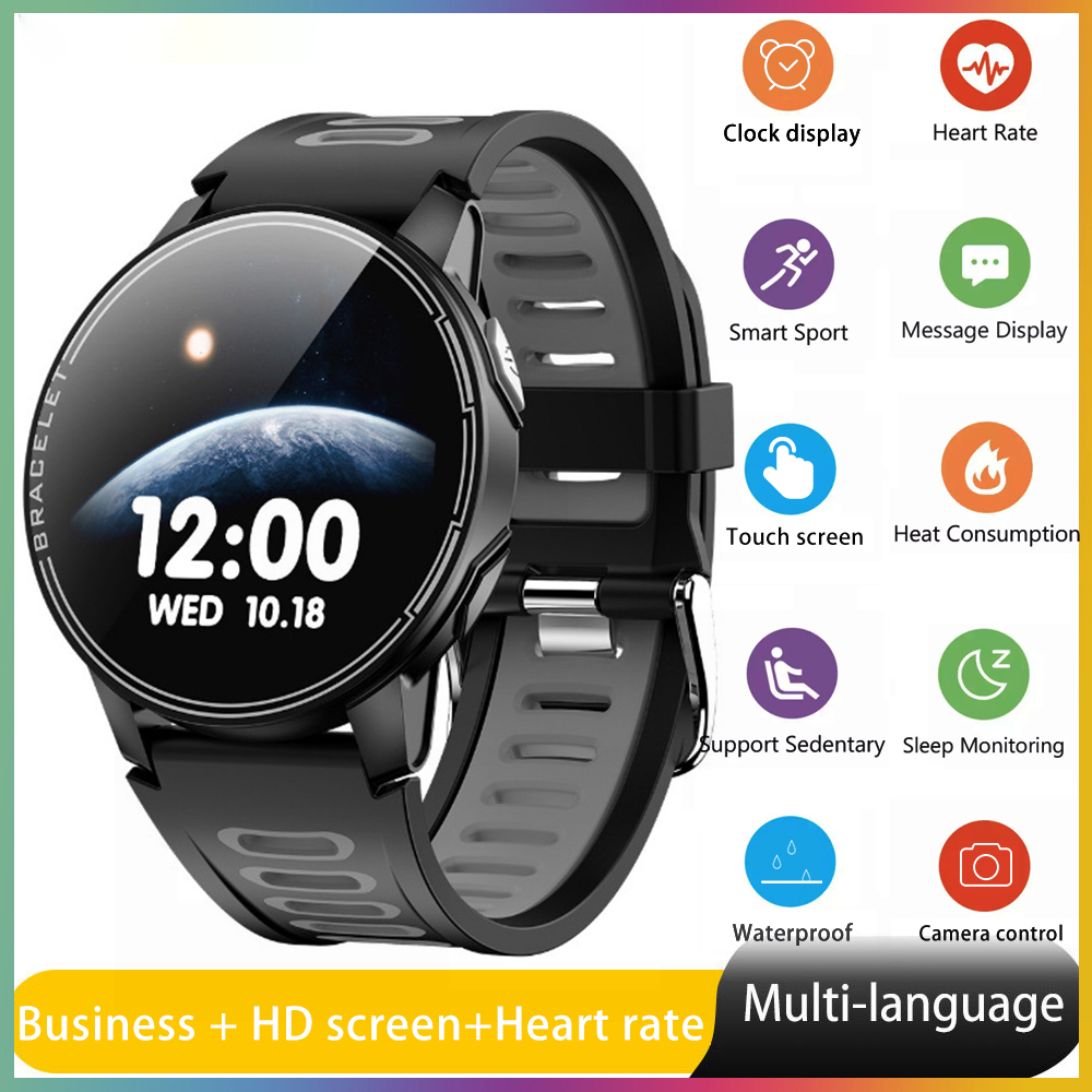 【จัดส่งในประเทศไทยมีสินค้าคงคลังเพียงพอ】Fitbit Smart Watch For Men 1.28 Inch Full Touch Screen HD Screen IP68 Waterproof Fashion Sport Smart Watch for IOS and Android