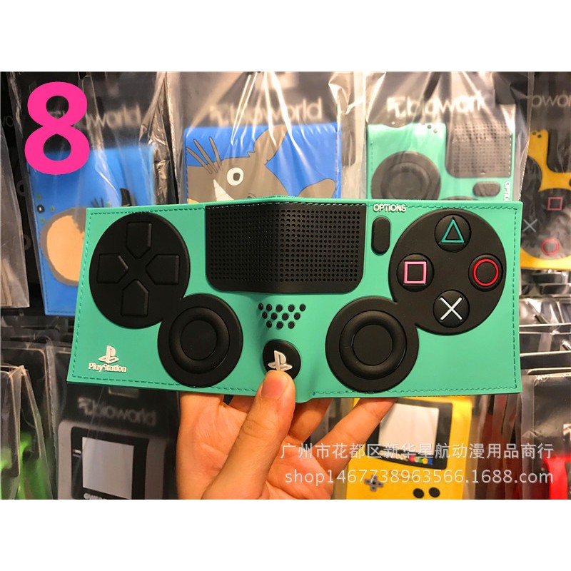 YICO PlayStation 4 Gamepad Control Button กระเป๋าสตางค์หนัง PU ลายการ์ตูน