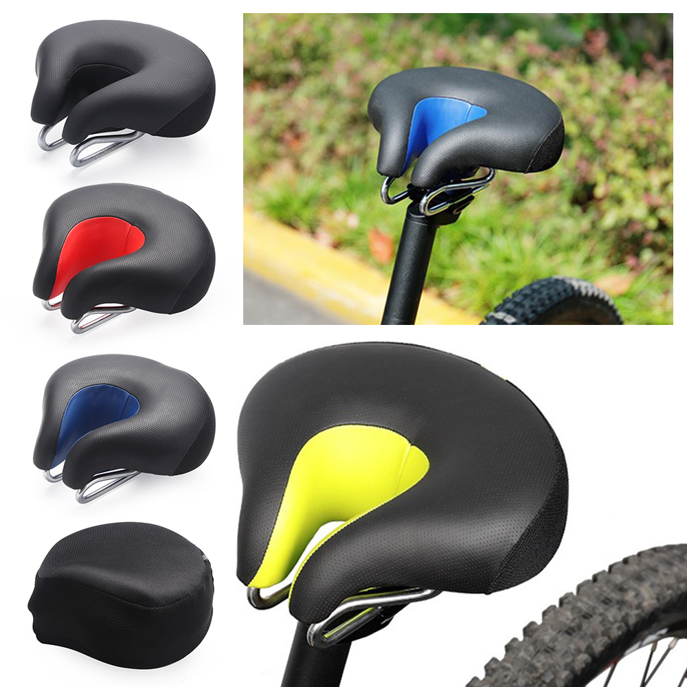 HUZUI037.. Mountain Bicycle Big Bum Outdoor Cycling for Exercise Bicycle Saddle Soft Padded Noseless Wide Bicycle Seat