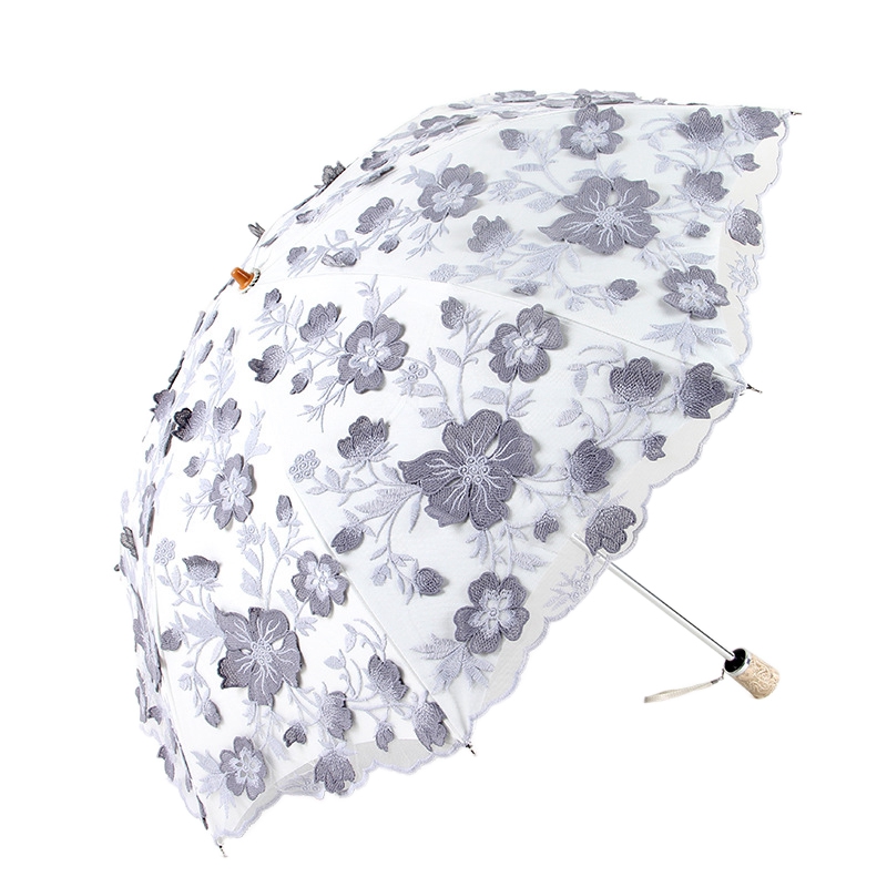 Ladies Lace Parasol UV Protection Sun Shade Umbrellas Folding Parasol Outdoor Parasol Summer Wedding Flower Umbrellas