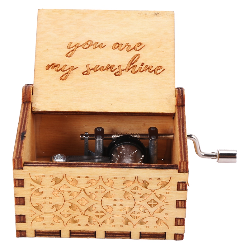 You Are My Sunshine Wood Music Boxes, Vintage Wooden Sunshine Musical Box Gifts for Birthday/Christmas/Valentine's Day