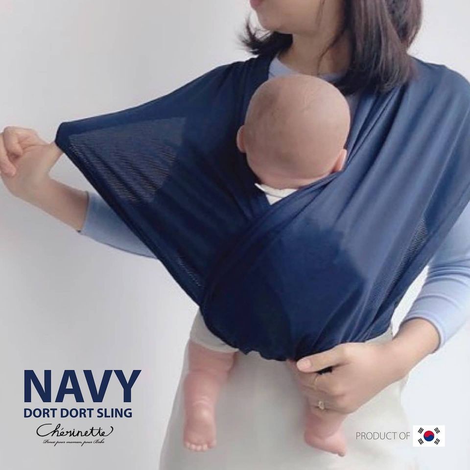 CHERINETTE Dort Dort Sling ผ้าอุ้มสำเร็จรูป Freesize มีเข็มขัดปรับขยายช่วงเอวได้ถึง 45 นิ้ว รองรับน้ำหนักได้ถึง 16 kg.