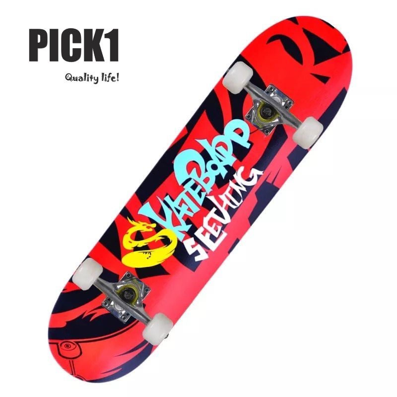 Pick1 สเก็ตบอร์ด Skateboard? 80cm สำหรับมือใหม่ มืออาชีพ ลวดลายสุดคูล มีสไตล์ ของแท้ พร้อมลงสนามจริง?