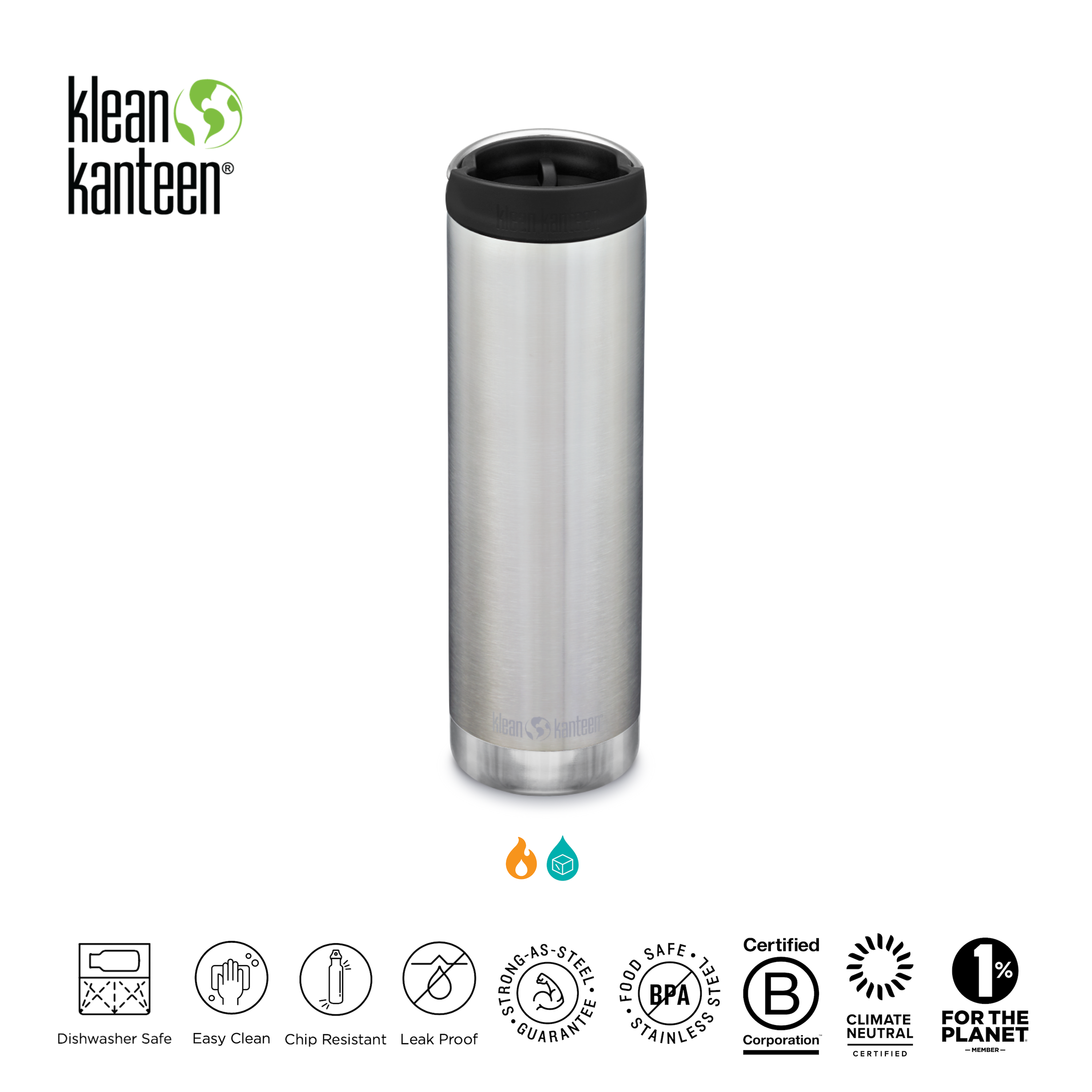 Klean Kanteen Insulated Bottles TKWide-2021 20oz with Cafe Cap