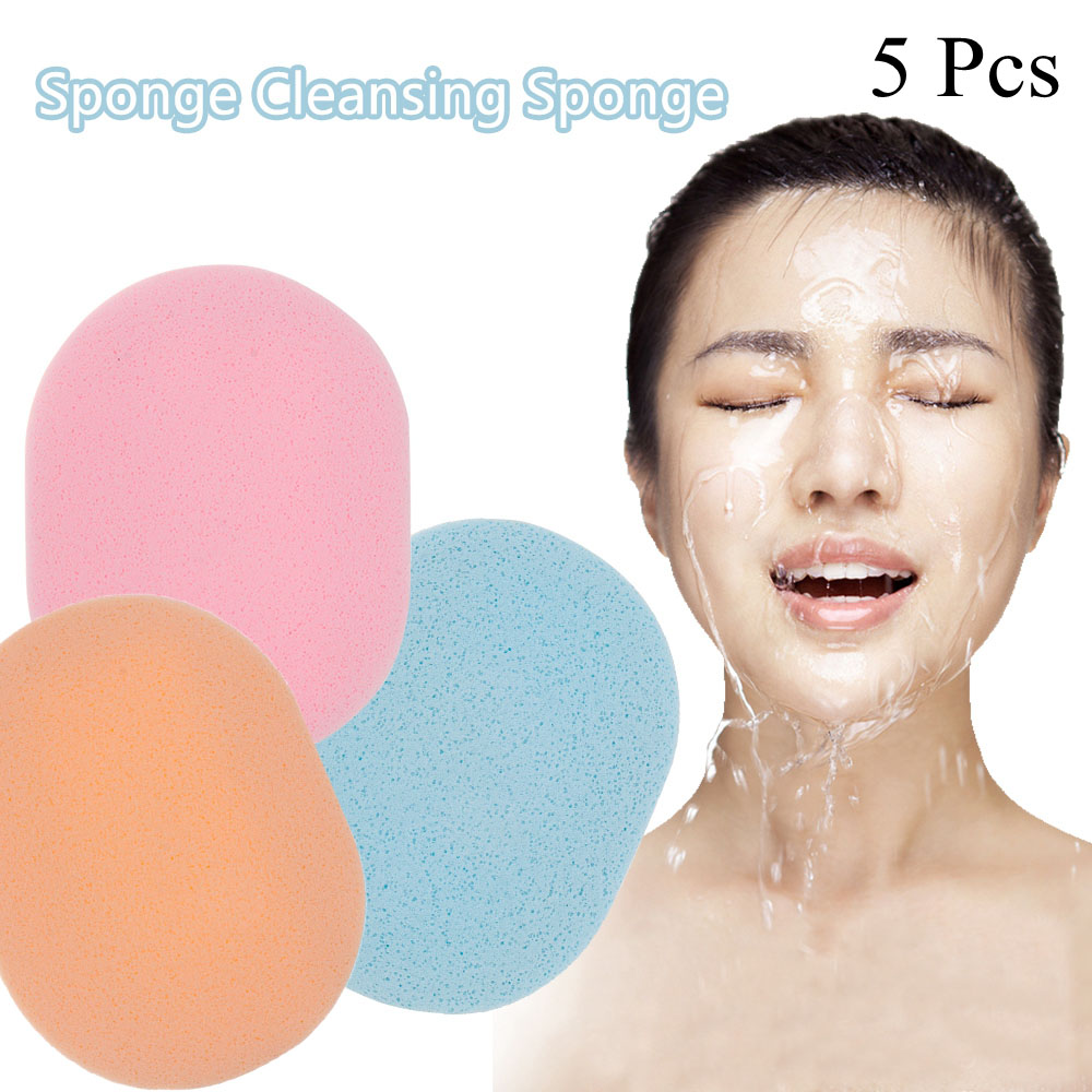 NQMODL SHOP 5 Pcs Gentle Soft Skin Care Bathroom Supplies Exfoliator Facial Cleaner Scrub Puff Body Washing Sponge Cleansing Sponge