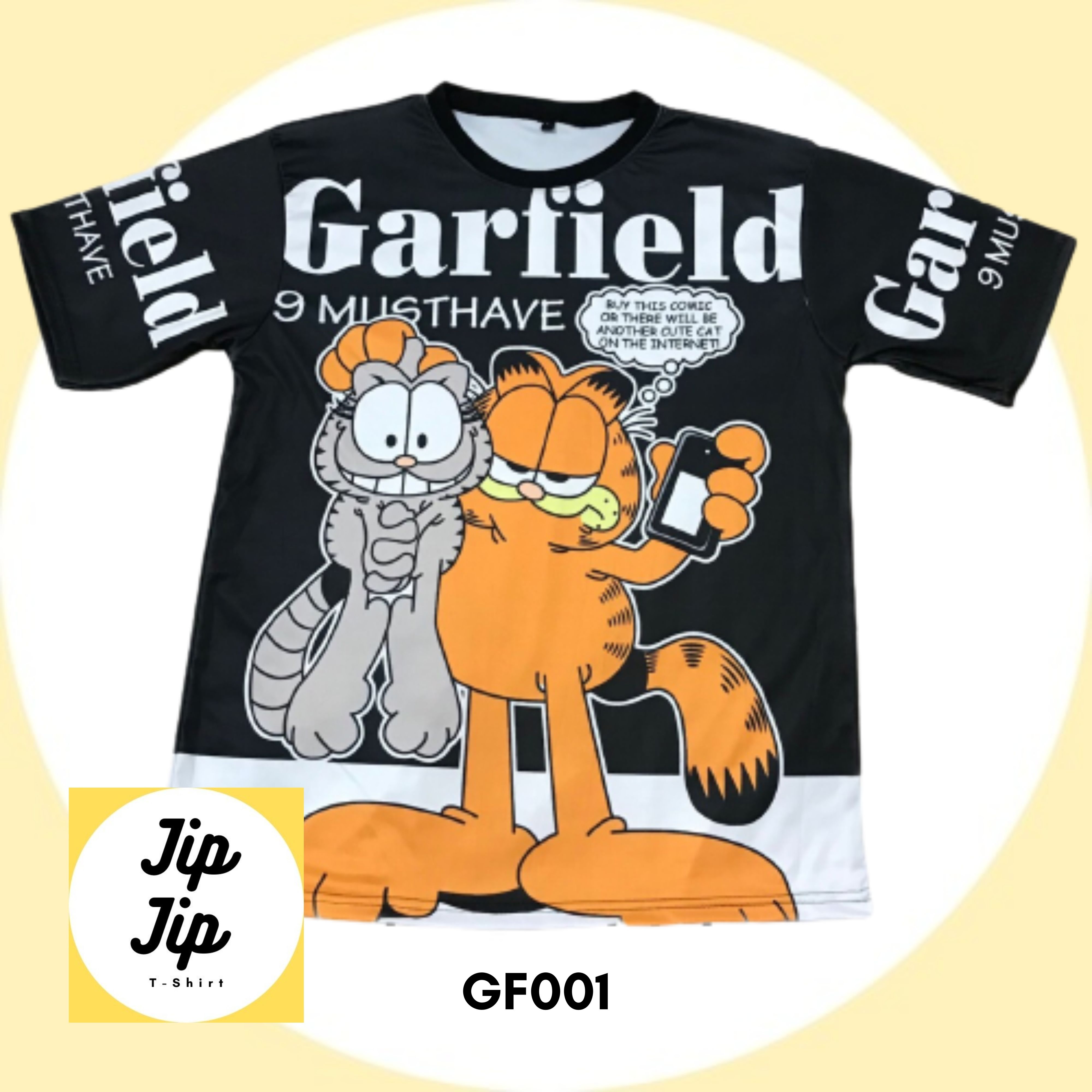 ?JIPJIP?เสื้อยืด ราคาถูก [มีเก็บเงินปลายทาง] ลาย การ์ตูน Garfield การ์ฟิลด์ Street SS M L XL คอกลม Oversize เเขนสั้น T-Shirt