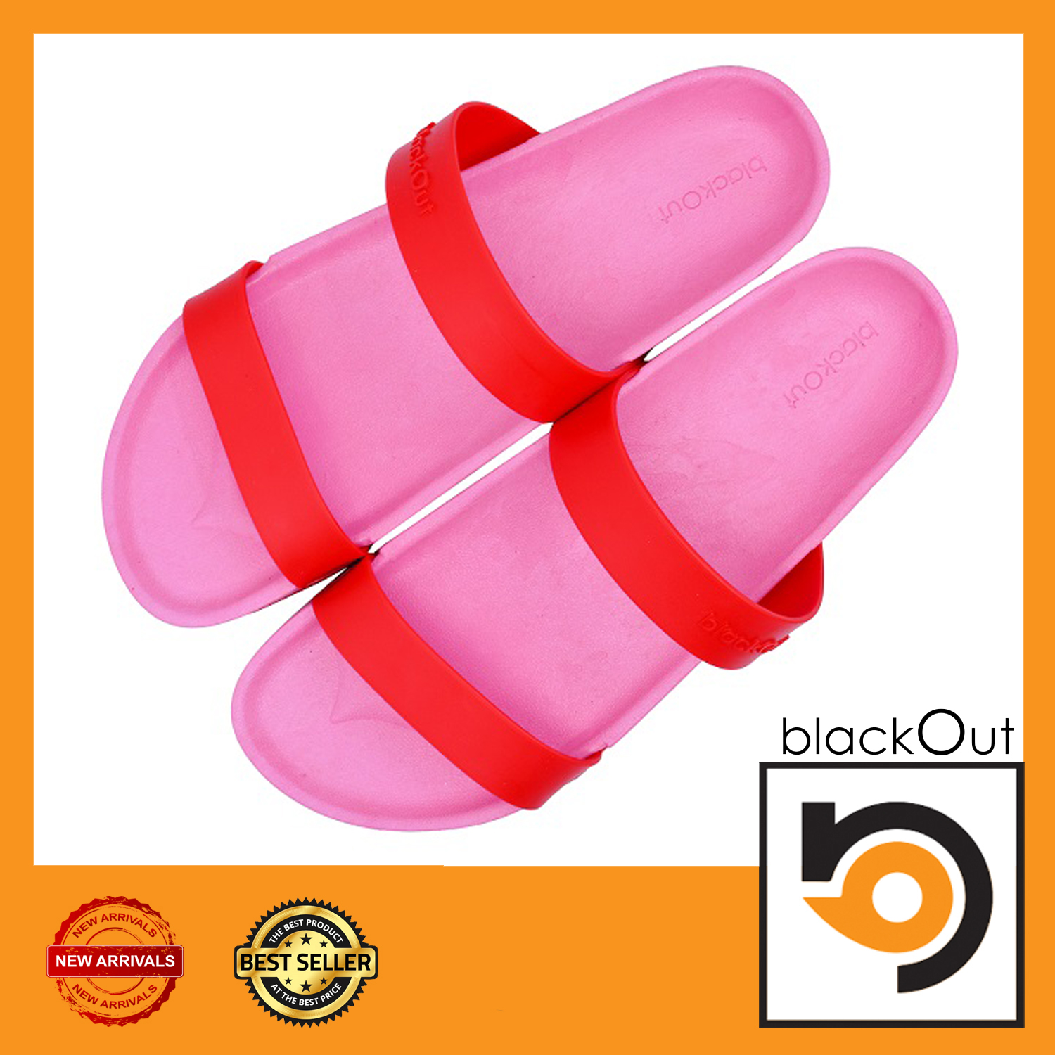 🔰 BlackOut Comfy W 🔰 รองเท้าแตะ แตะสวม รองเท้ายางกันลื่น พื้นชมพูหูแดง ราคา 550 บาท*ส่งฟรี