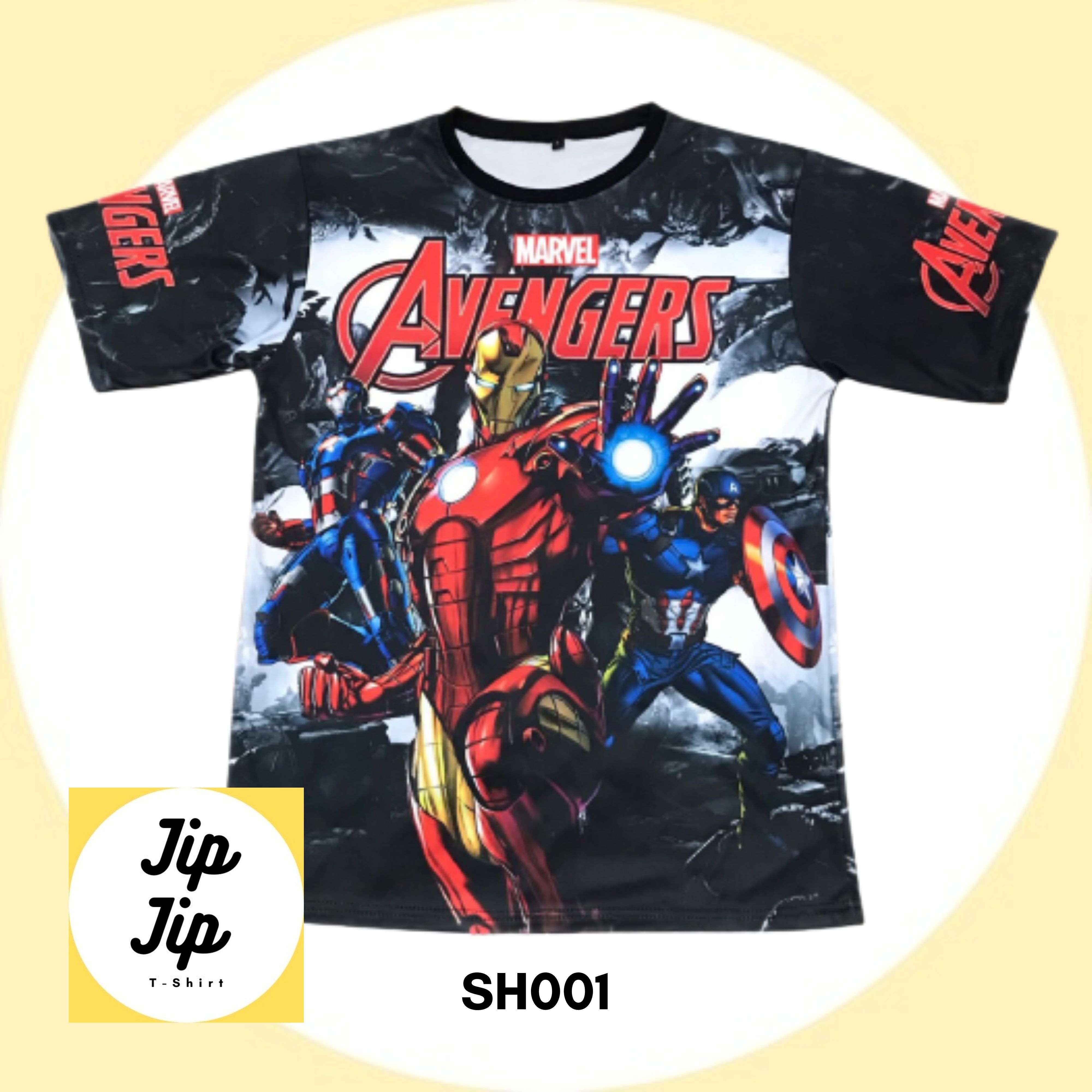 ?JIPJIP?เสื้อยืด ราคาถูก [มีเก็บเงินปลายทาง] ลาย การ์ตูน Super Hero MARVEL Avenger Street SS M L XL คอกลม Oversize เเขนสั้น T-Shirt