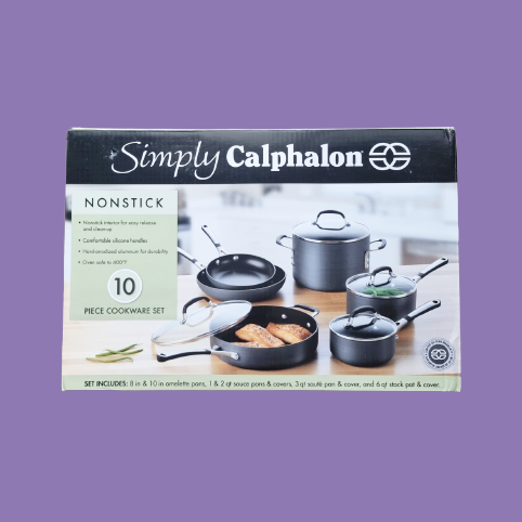 คาลฟาลอน ชุดเครื่องครัว 10 ชิ้น Simply Calphalon® Hard-Anodized Nonstick Pots and Pans, 10-Piece Cookware Set กระทะ & หม้อ ฮาร์ดอโนไดซ์ เคลือบนอนสติ๊ก ราคา 21,498 บาท*ส่งฟรี