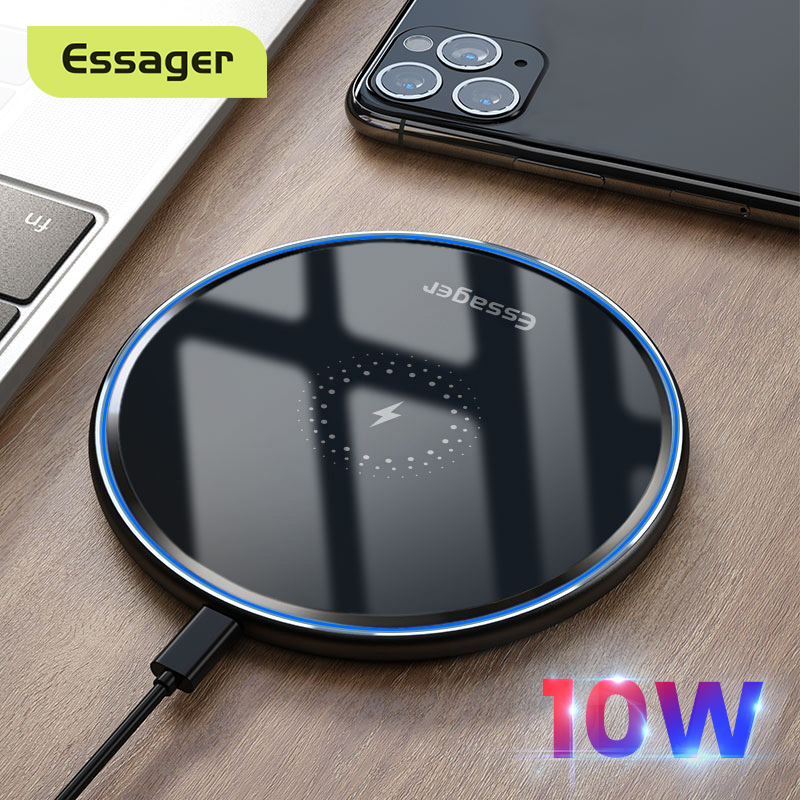Essager 10W 15W Qi Wireless Charger แท่นชาร์จไร้สาย สำหรับ iPhone 12 11 Pro Xs Max X Xr 8 Huawei Samsung S10 Xiaomi mi 9