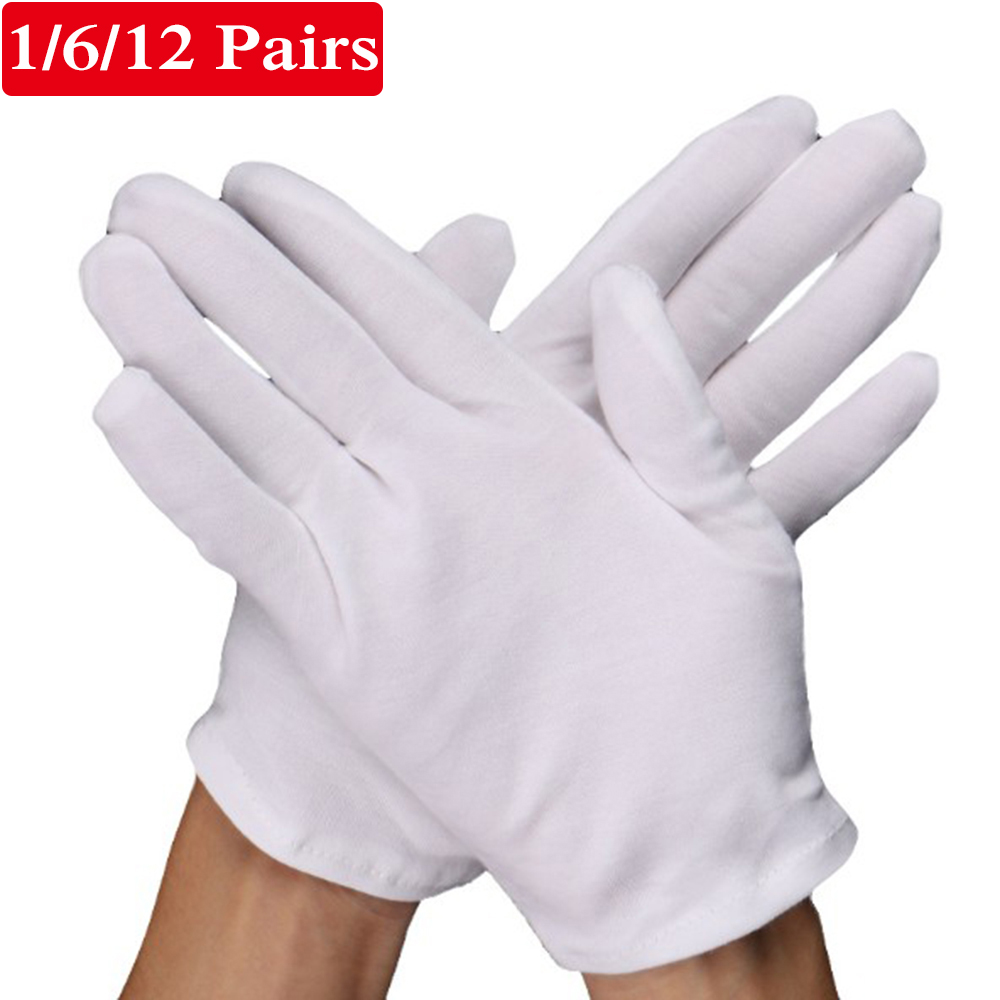 GVGSX9N New Jewelry Appreciation Gardening Etiquette Supplies Kitchen White Cotton Gloves Labor Protection Gloves Household Cleaning Materials