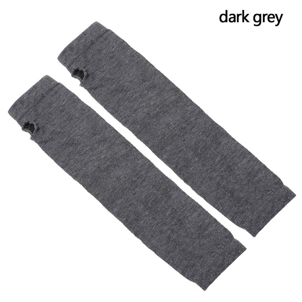 OKDEALS Women Girls Knitted Cotton Long Sleeve Handschoenen Elbow Mittens Wristband Arm Warmer Fingerless Long Gloves - 7
