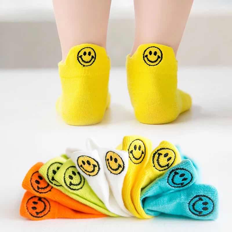 Babyonline(Y129)M3ชุดเซ็ตถุงเท้าสำหรับเด็กมี5คู่5สี5ลายผ้าCotton