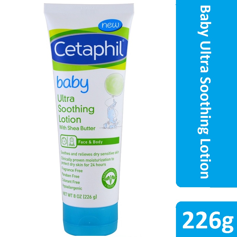 Cetaphil Baby Ultra Soothing Lotion With Shea Butter 226g ใช้ทาใบหน้าและร่างกาย แนะนำโดยแพทย์ผิวหนังและกุมารแพทย์ ผู้เชี่ยวชาญด้านการดูแลผิวที่บ Moisturizing Cream 85g
