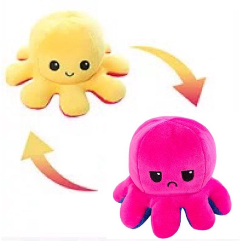 ตุ๊กตาปลาหมึก Reversible Flip octopus ตุ๊กตา ของเล่นของขวัญเด็ก พลิกกลับด้านปลาหมึก ตุ๊กตาสัตว์น่ารัก 4.8 HOT WAVE