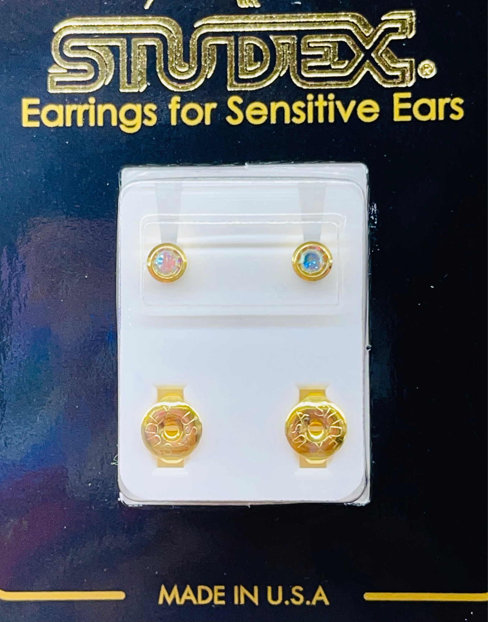 12pairs Panel Earrings Gold+Silver STUDEX | Shopee Philippines